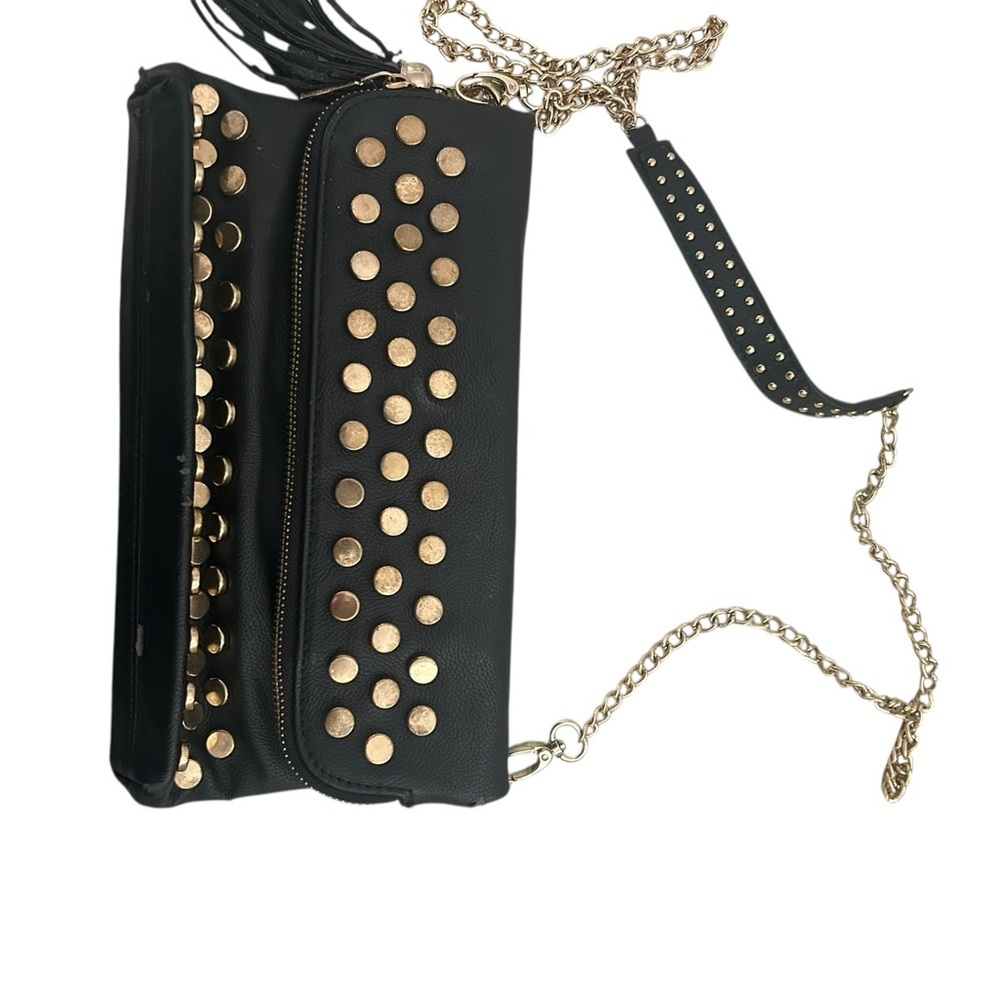 Black vegan leather clutch and crossbody bag - Picture 5 of 5
